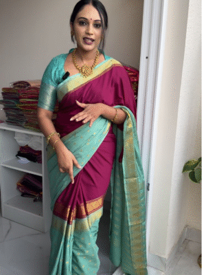 Shibori Semi Mysore Crepe Silk Saree