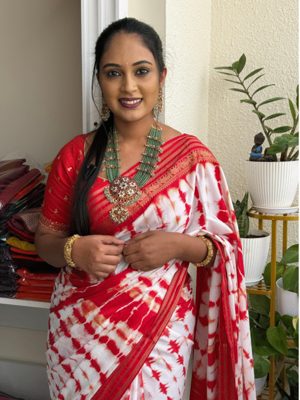 Shibori Semi Mysore Crepe Silk Saree