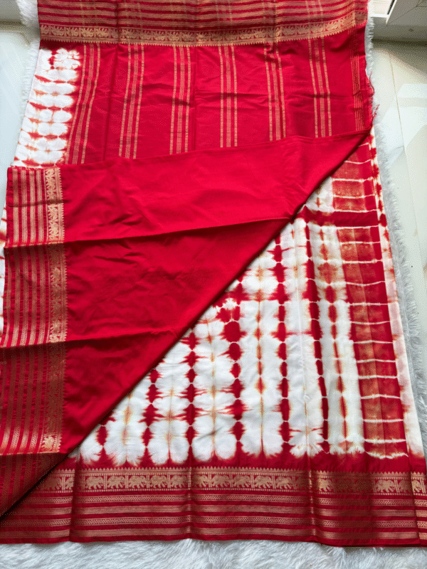 Shibori Semi Mysore Crepe Silk Saree
